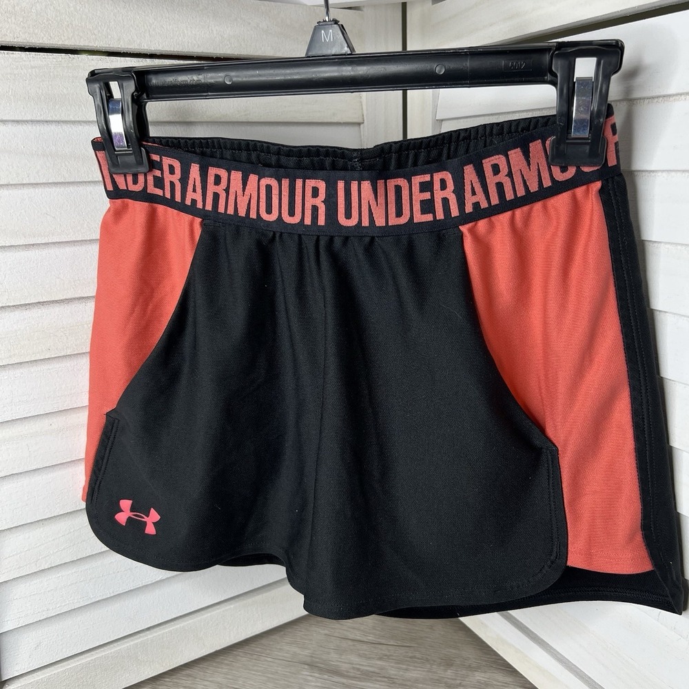 Under‎ Armour Women's Play Up 2.0 Shorts Black  & Pink Size XS W/ Pockets EUC